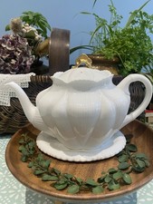 1920s Shelley Dainty White Fine Bone China Teapot  With Stand No: 272101