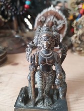 Antique Bronze Hindu Murti Dattatreya Goddess Shiva Statue