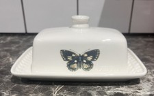 PORTMEIRION BOTANIC GARDEN HARMONY BUTTER DISH/COVER BUTTERFLY BNWT BEAUTIFUL