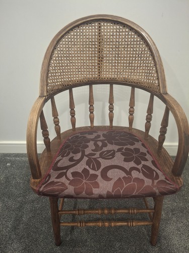 Barrel cane seated armchair - barrel,