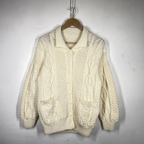 Vintage aran knit cardigan - vintage,