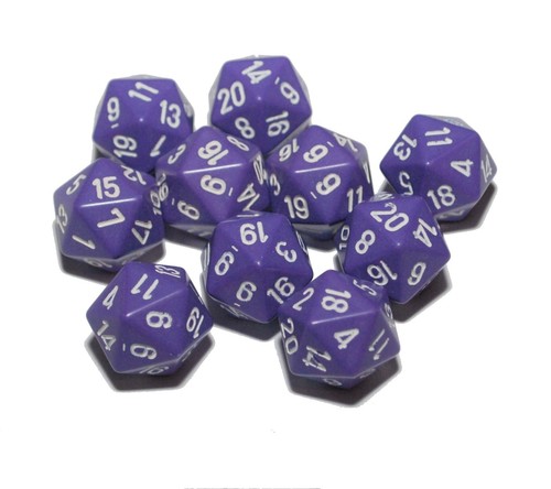 Poly dice purple d20 - poly,