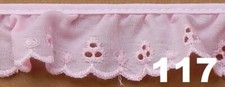 1" RUFFLED EYELET, 1, 3, 5, 10, 50 YARD PIECES FREE SHIPPING IN USA
