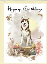 Siberian Husky Dog (4"x 6") Birthday Card - blank inside - by Starprint