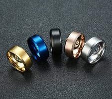 Comfort Fit Personalized Engraved 8mm Ring Mens Womens Wedding Band Silver Gold