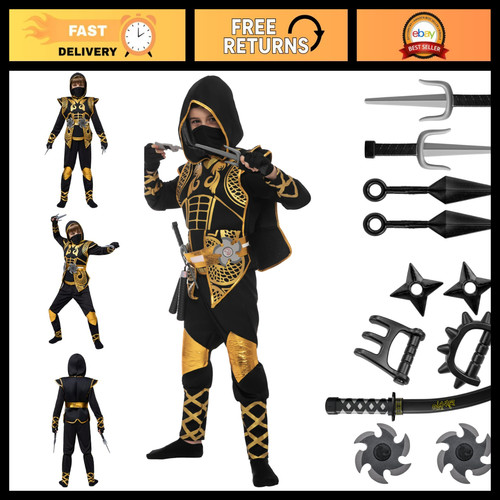 Golden ninja costume set for - ninja,