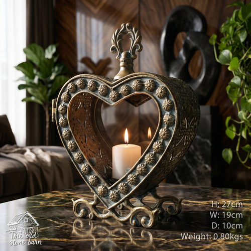 Heart candle holder - candle,