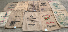 10x Used Empty Coffee Hessian Burlap Jute Bags Sacks Garden Planter Smoker Fuel