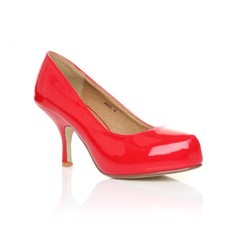 NEW WOMENS LADIES MID HEEL CASUAL SMART WORK PUMP COURT SHOES SIZE 3-8