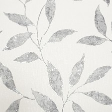 White Silver Floral Wallpaper
