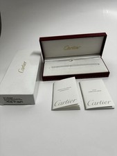 Pen Box Roller Diabolo de Cartier Finition Platine Guilloche Decor Grain D'Orge