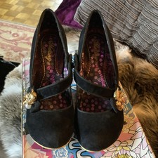 IRREGULAR CHOICE Whiskers Black Suede Cat shoes UK 5 EU 38 Worn once