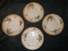 Set Of Four Royal Doulton Antique Floral Tea Plates