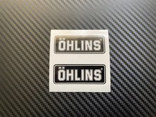 Ohlins Fork Shock Stickers Motorbike Vinyl Laminated Decals x2 Black Background