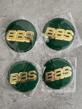 4x Stickers BBS Wheel Cap Centre Emblems 70mm Sticker Green/ Silver NEW & SEALED