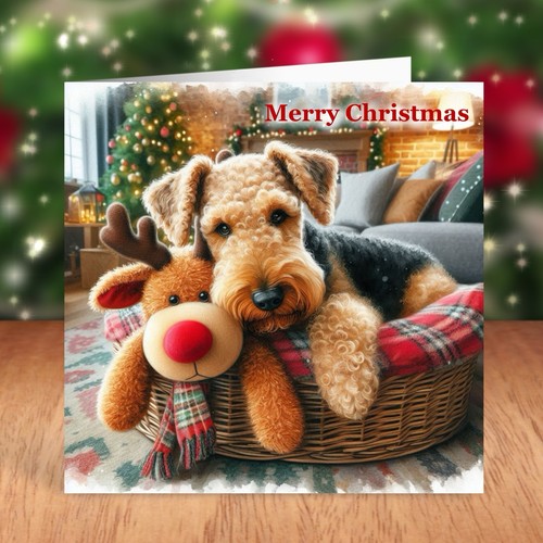 Airedale terrier dog christmas - terrier,