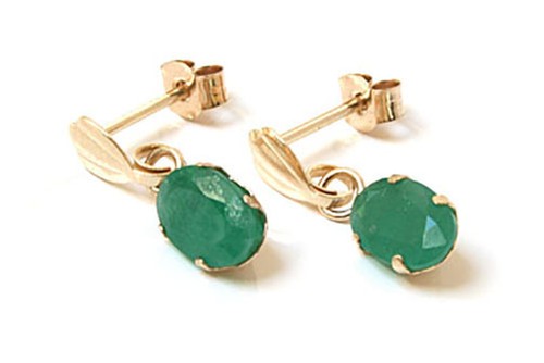 9ct gold emerald - gold, drop
