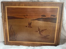 Pair Of Wooden Marquetry
