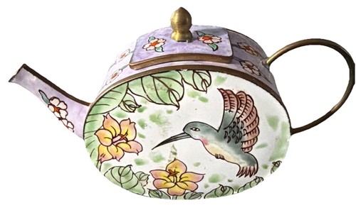 Vintage cloisonné hummingbird - vintage,