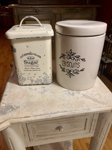 Vintage kitchen storage tin - vintage,
