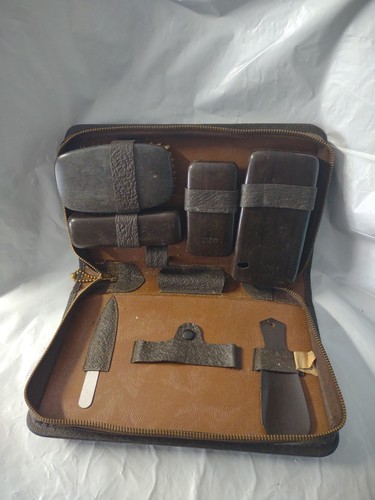 Leather shoe shine box - leather,