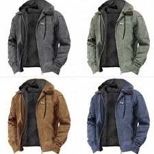 Mens Winter Casual Padded Jacket Warm Hooded Soft Comfort Coat Thick Jacket Top