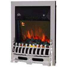 LED FLAME ELECTRIC FIREPLACE 1000W/2000W ADJUSTABLE SILVER