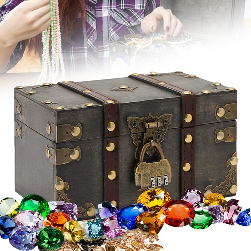 Vintage wooden treasure chest - wooden,