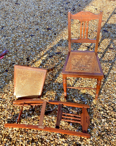 Pair antique vintage cane - antique, seat