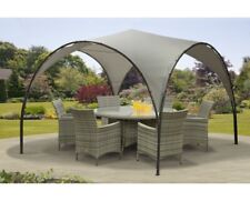 Monaco Dome Steel Gazebo Light Grey Canopy 3.8m x 3.8m