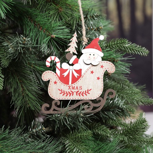 Festive wooden santa - festive, sleigh