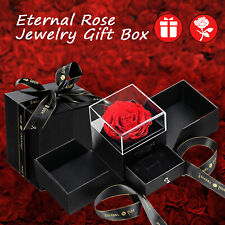 Preserved Real Rose Containers Eternal Flower Jewellery Box Best Valentine Gifts