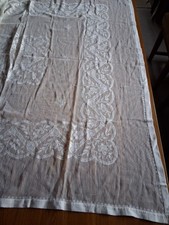 Vintage Lace Tablecloth 126cm Square Pale Cream Floral