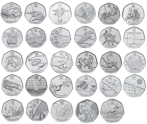 Olympic 50p coins 2011 fifty - 50p,