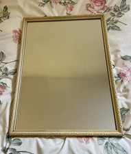 Large Vintage Wall Mirror Hanging  Ornate Frame 22x17 Inch Shabby Chic