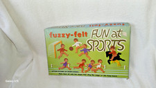 Vintage Fuzzy Felt Fun at Sports Vintage Toy + Vintage Pick Up Sticks Game.