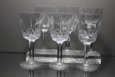 Six (6) WATERFORD Crystal Lismore Claret Red Wine Glass Stem 5 7/8" high MINT