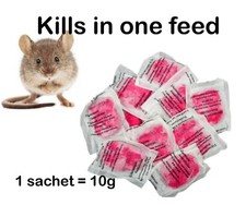 Rodent Rat Mouse Strong Killer Poison Pasta Sachets Gratis Gloves Fast Shipping