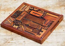 Unique Collage composition letterpress wood type characters drawer industry rare