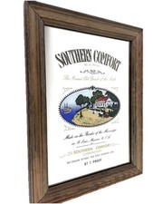 Southern Comfort Mirror Vintage Wooden Pub Style Man cave Picture Wall decor