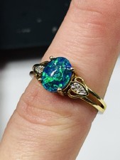 TJC gilded silver,opal doublet