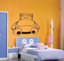 Snorlax Pokemon Wall Art Vinyl Decal Sticker Removable Cartoon Character Catch