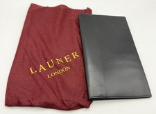 Launer London breast pocket credit card and note wallet in ebony black leather