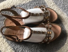 Tamaris leather jewelled flat