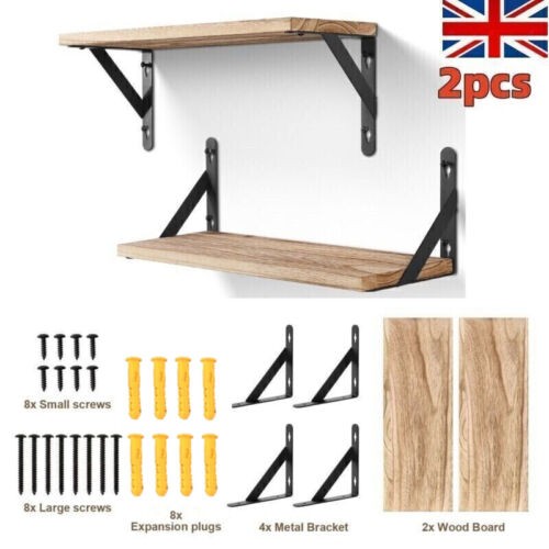 2pcs floating shelves wooden - floating,