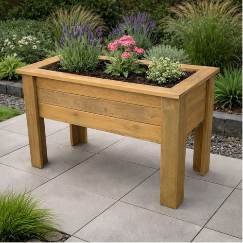 Large garden wooden planter - large,