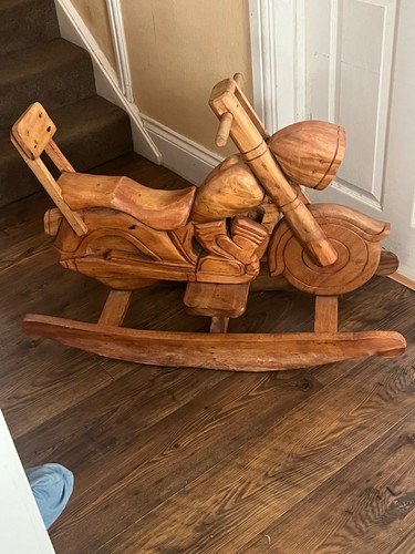 Solid wood motorbike - wood, rocker