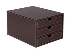 OSCO Brown Faux Leather 3 Tier