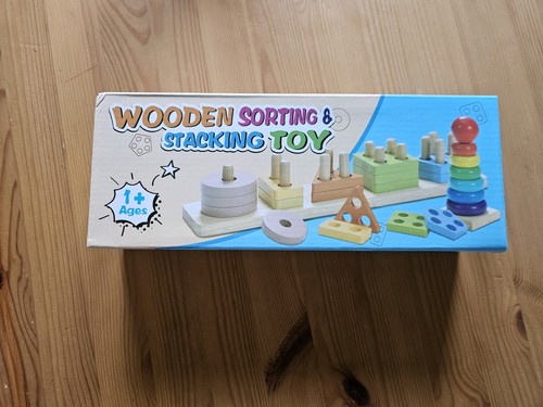 Wooden sorting stacking toy - wooden,