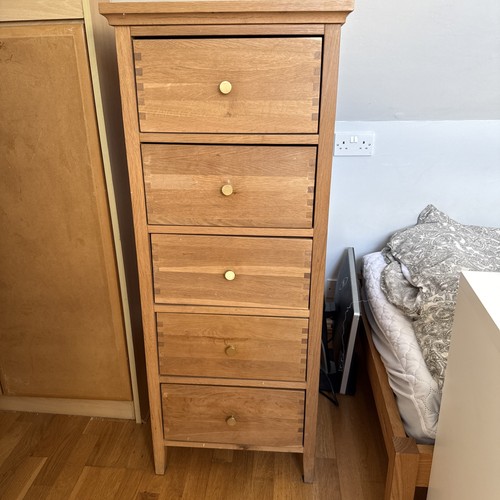 Tall boy drawers solid - oak,